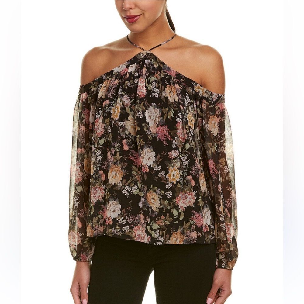 Bailey 44 Black Floral Off-Shoulder Blouse, US4